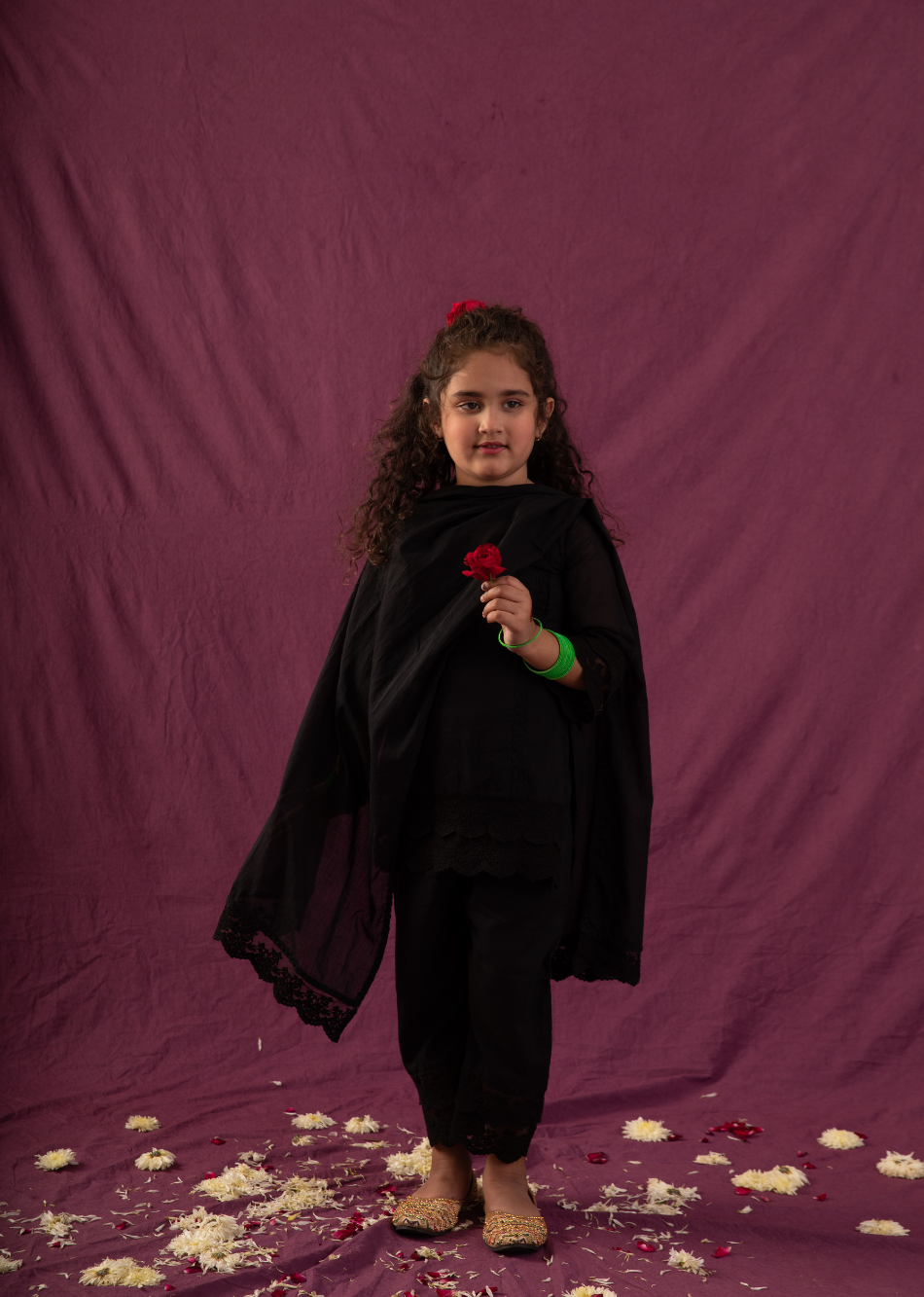 Jiyara Black Pintucks Anarkali Suit Set