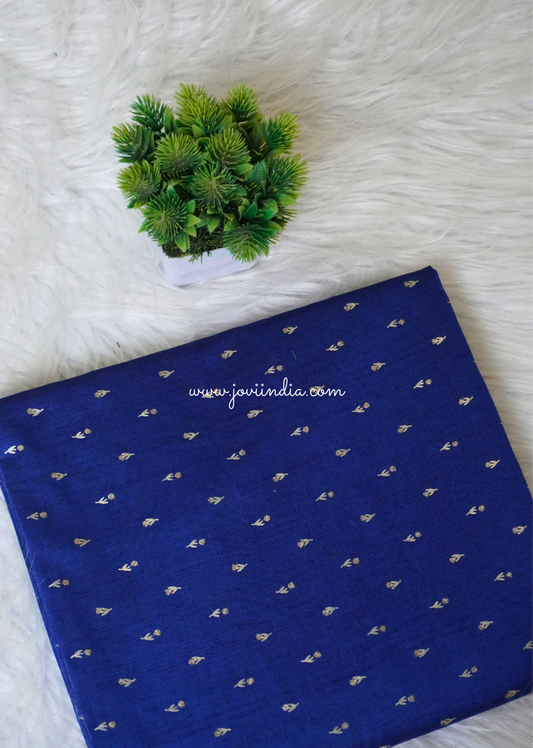 Royal Blue Zari Loom Chanderi Fabric | Jovi Fashion India