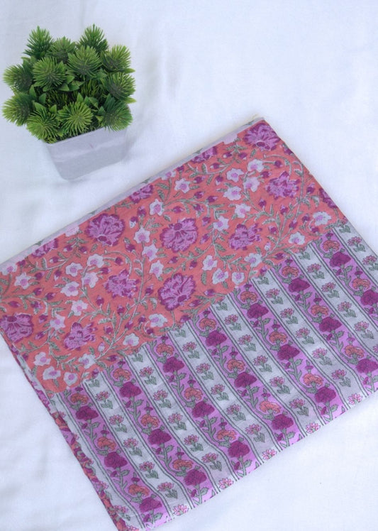 Pink Printed Mulmul Fabric | Jovi India