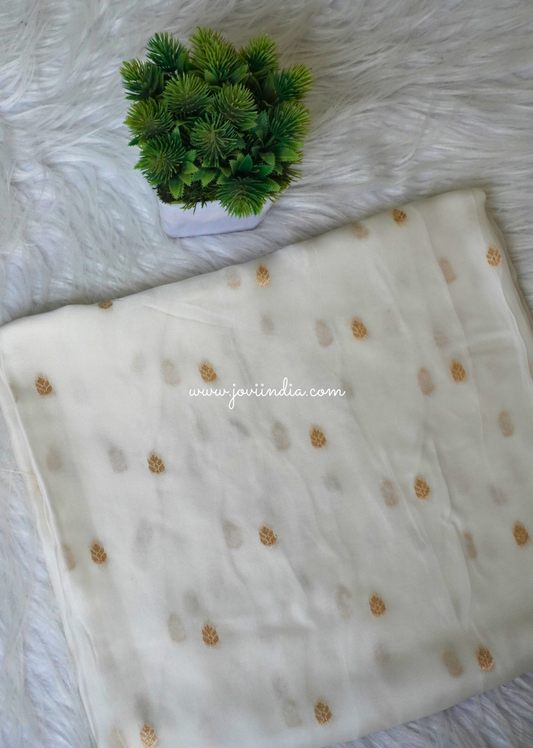 Muslin Silk Zari Loom Motif Fabric | Jovi Fashion India