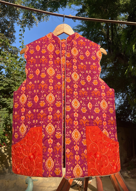 Wine Quilted Reversible Jacket | Jovi Fashion India