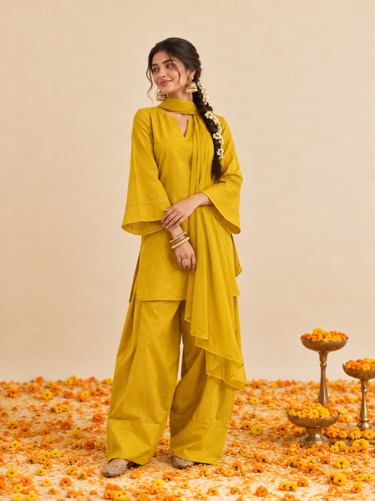 Sunheri Solid Farshi Set