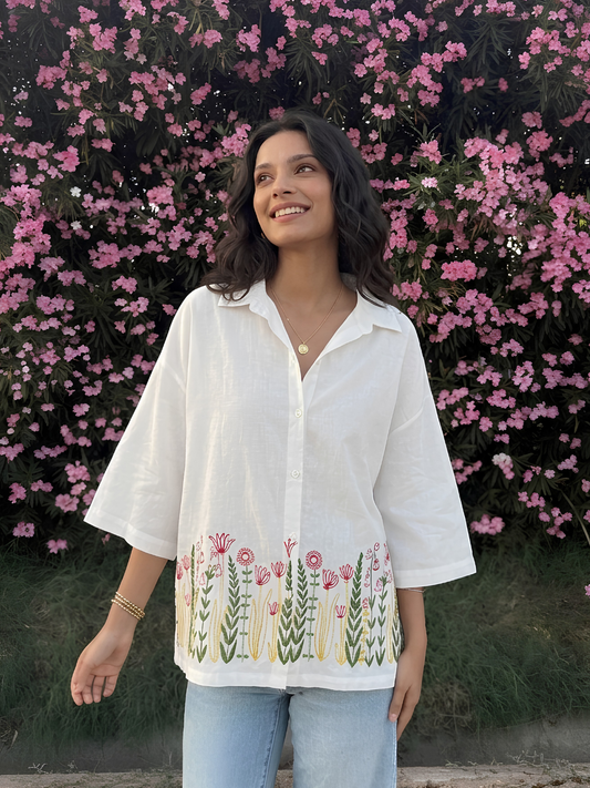 White Embroidered Shirt