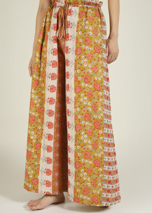 Orange Multi Printed Loose Pants | Jovi Fashion India