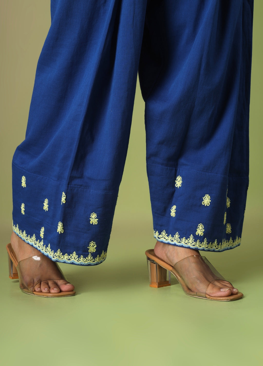 Royal Blue Short Kurta with Farshi Shalwar Set | JOVI Fashion India