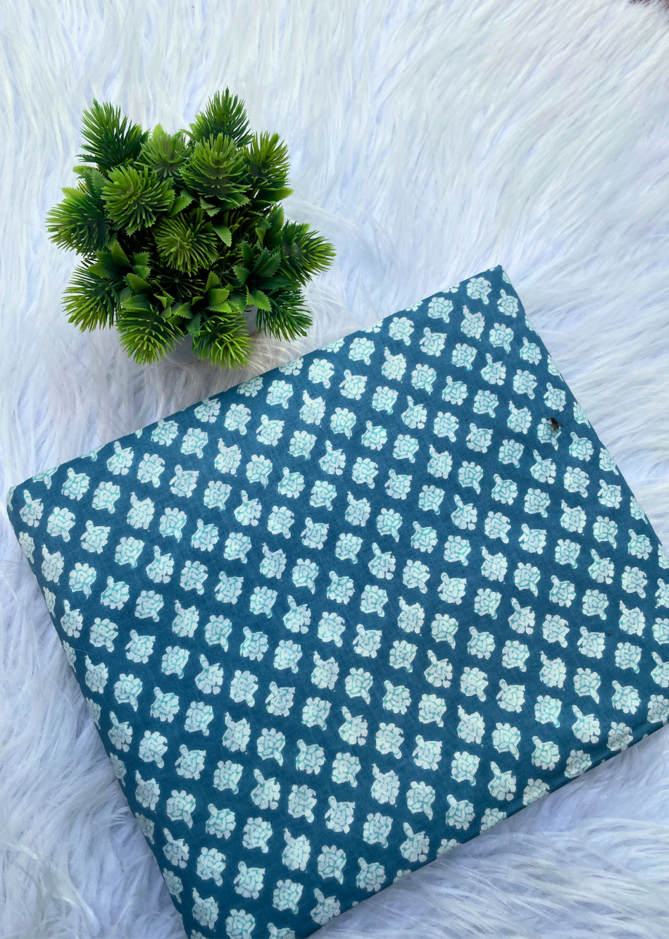 Blue Printed Cotton Fabric | JOVI India