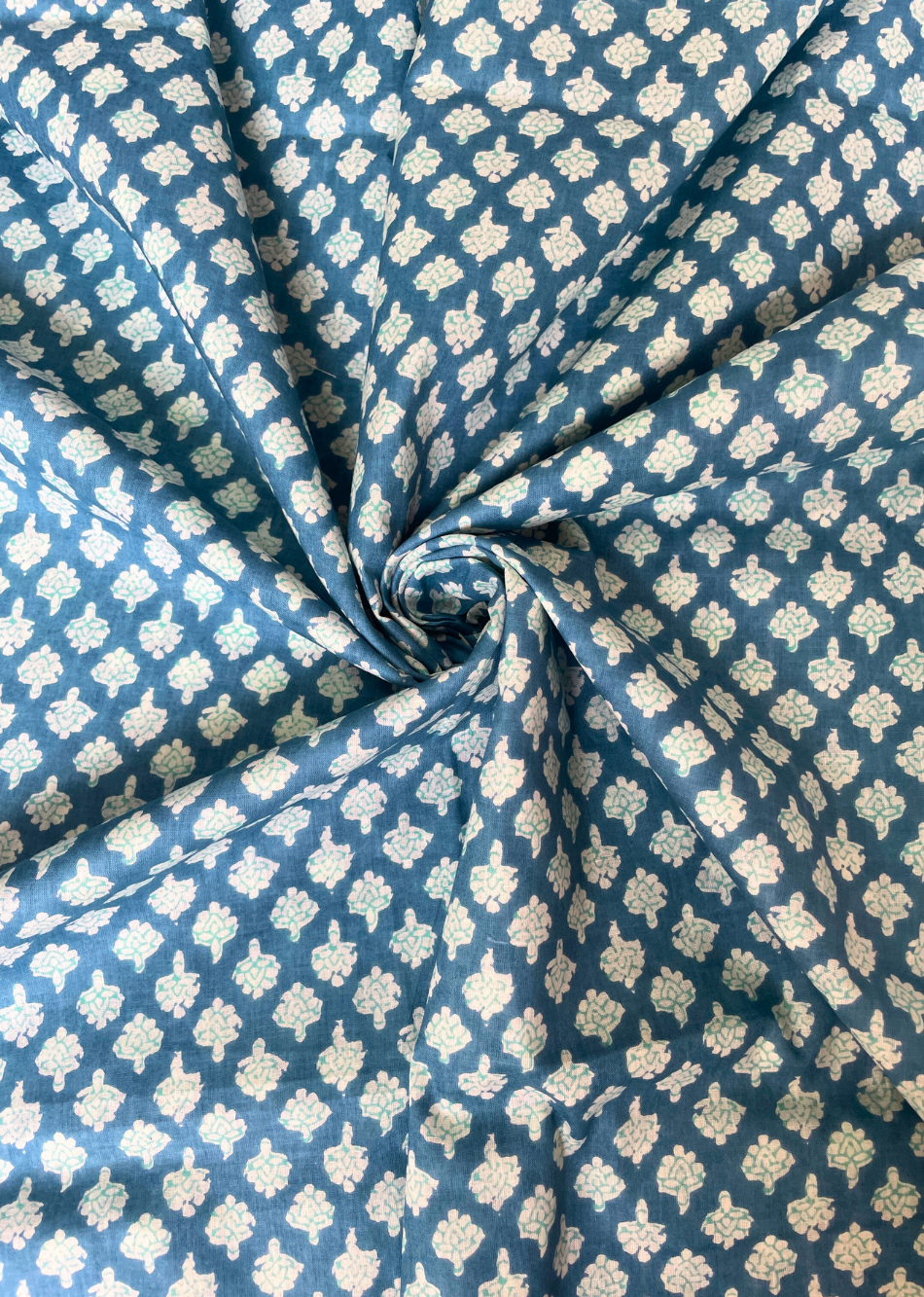 Blue Printed Cotton Fabric | JOVI India