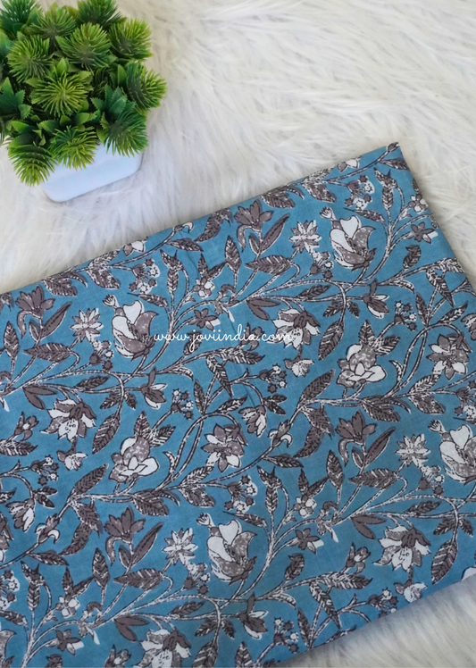 Grey Printed Cotton Fabric | Jovi Fashion India