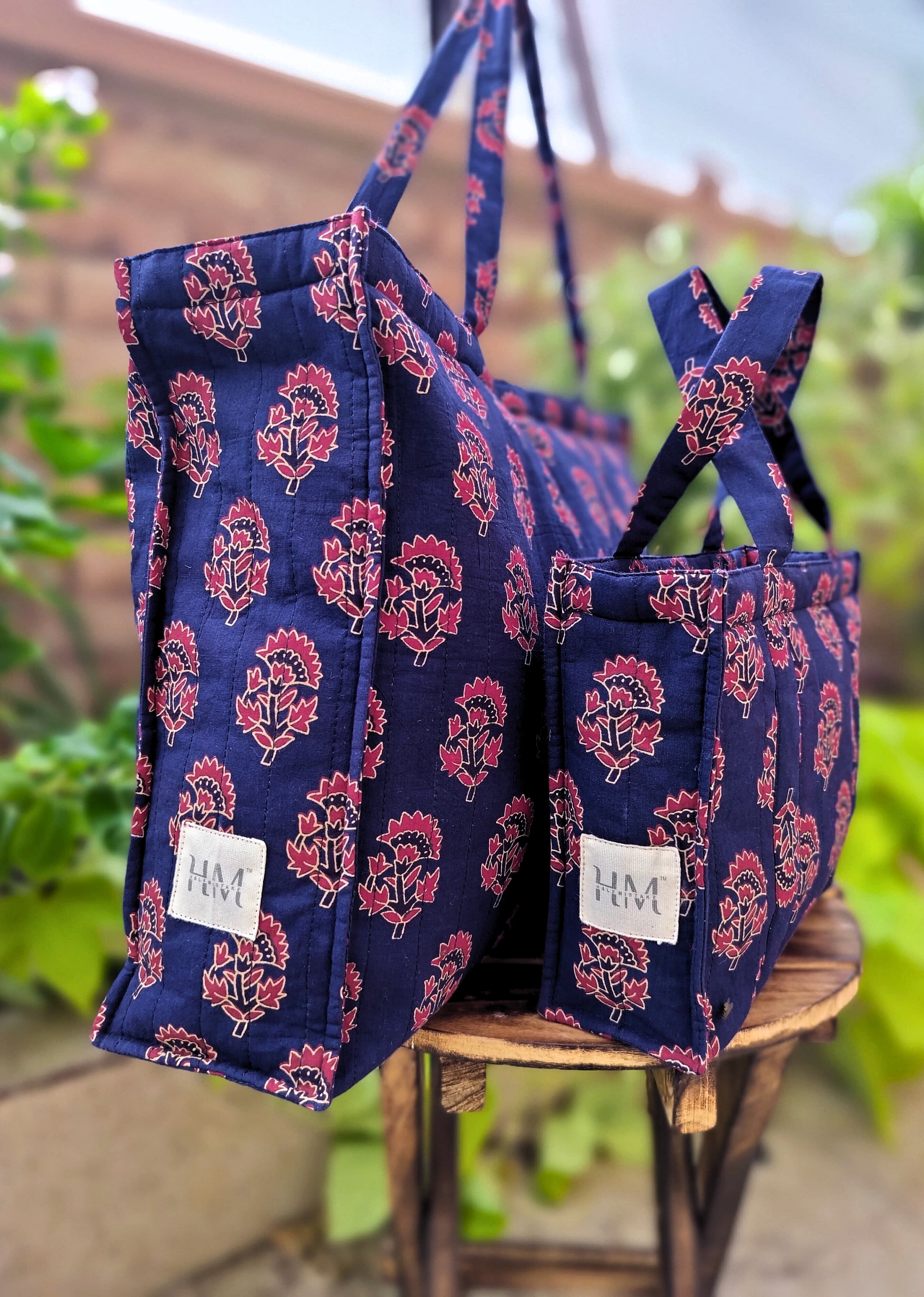 Quilted Tote Bags Combo of 2