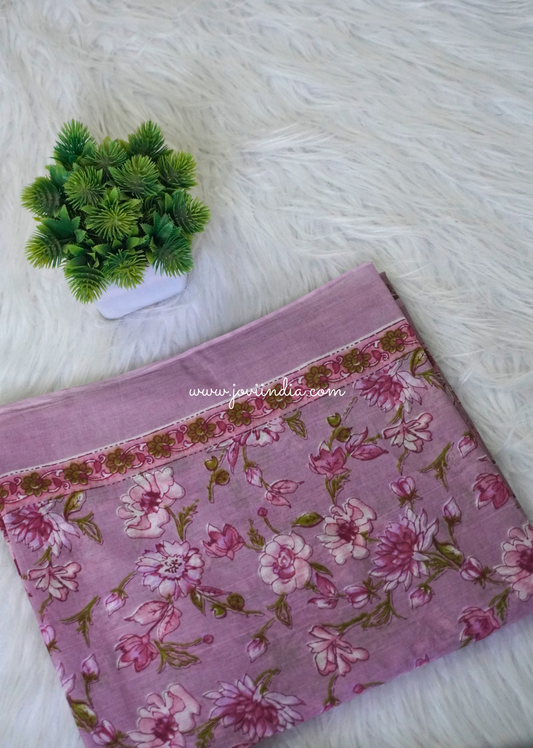 Floral Printed Cotton Mulmul  Block Fabric | Jovi Fashion India