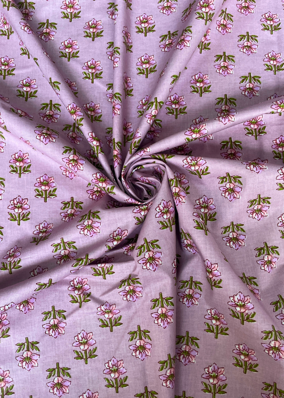 Pink Butti Printed Cotton Fabric | JOVI India