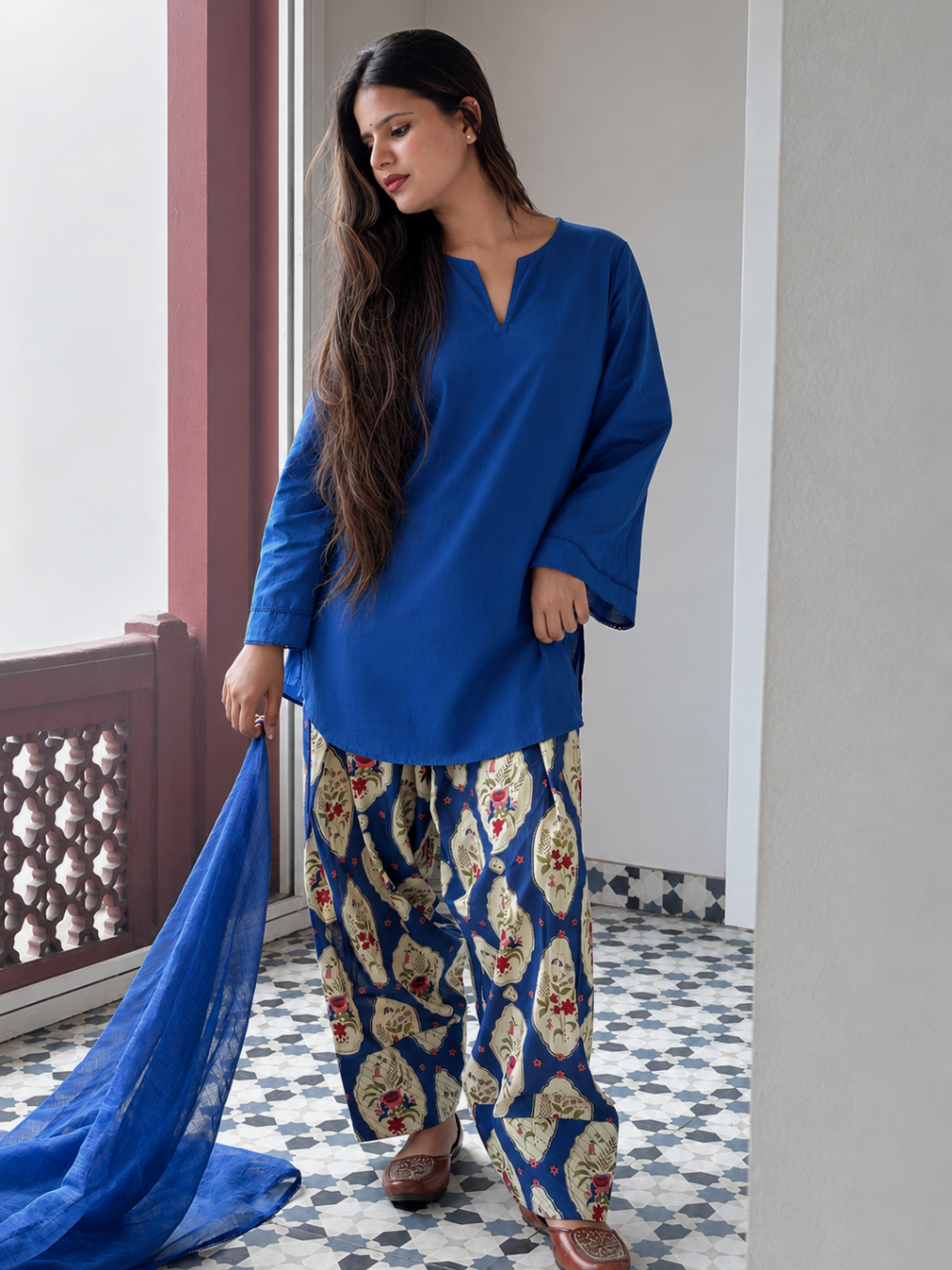 Neel Sleeved Farshi Set | JOVI India
