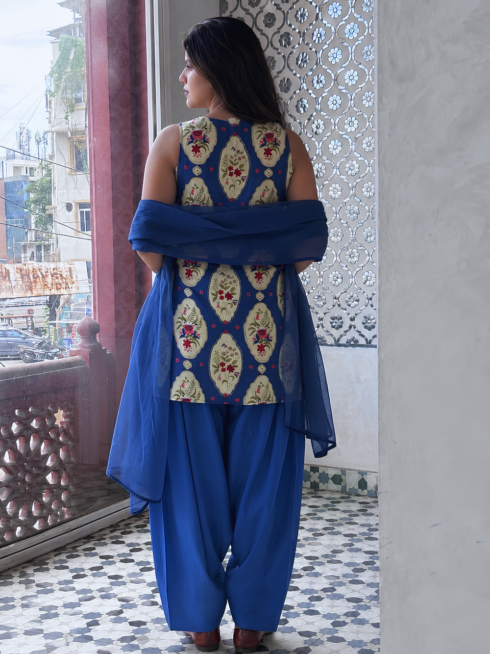 Neel Fusion Farshi Set | JOVI India