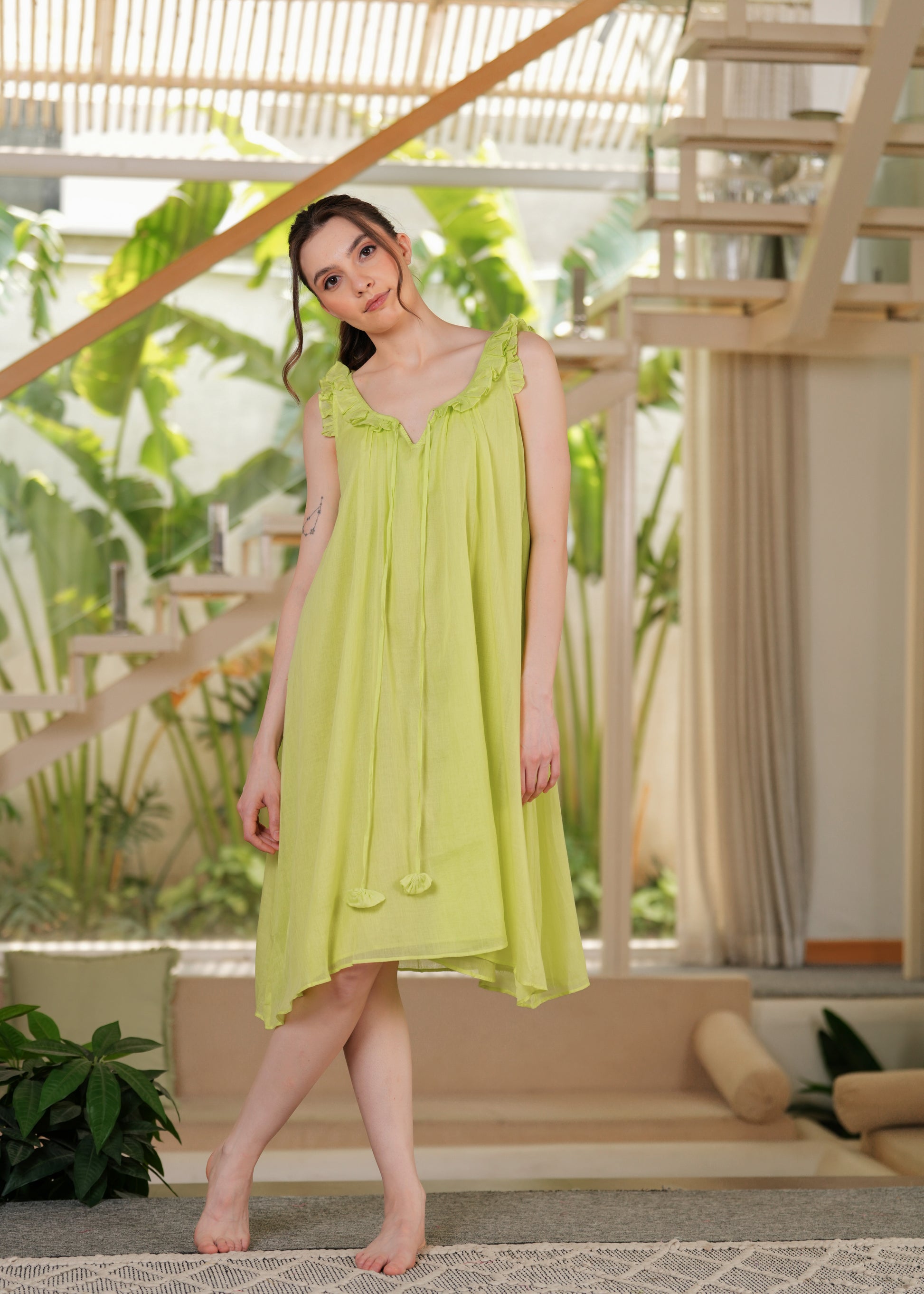 Lime Green Ruffle Sleep Dress 4XL Lime Green Ruffle Sleep Dress 4XL