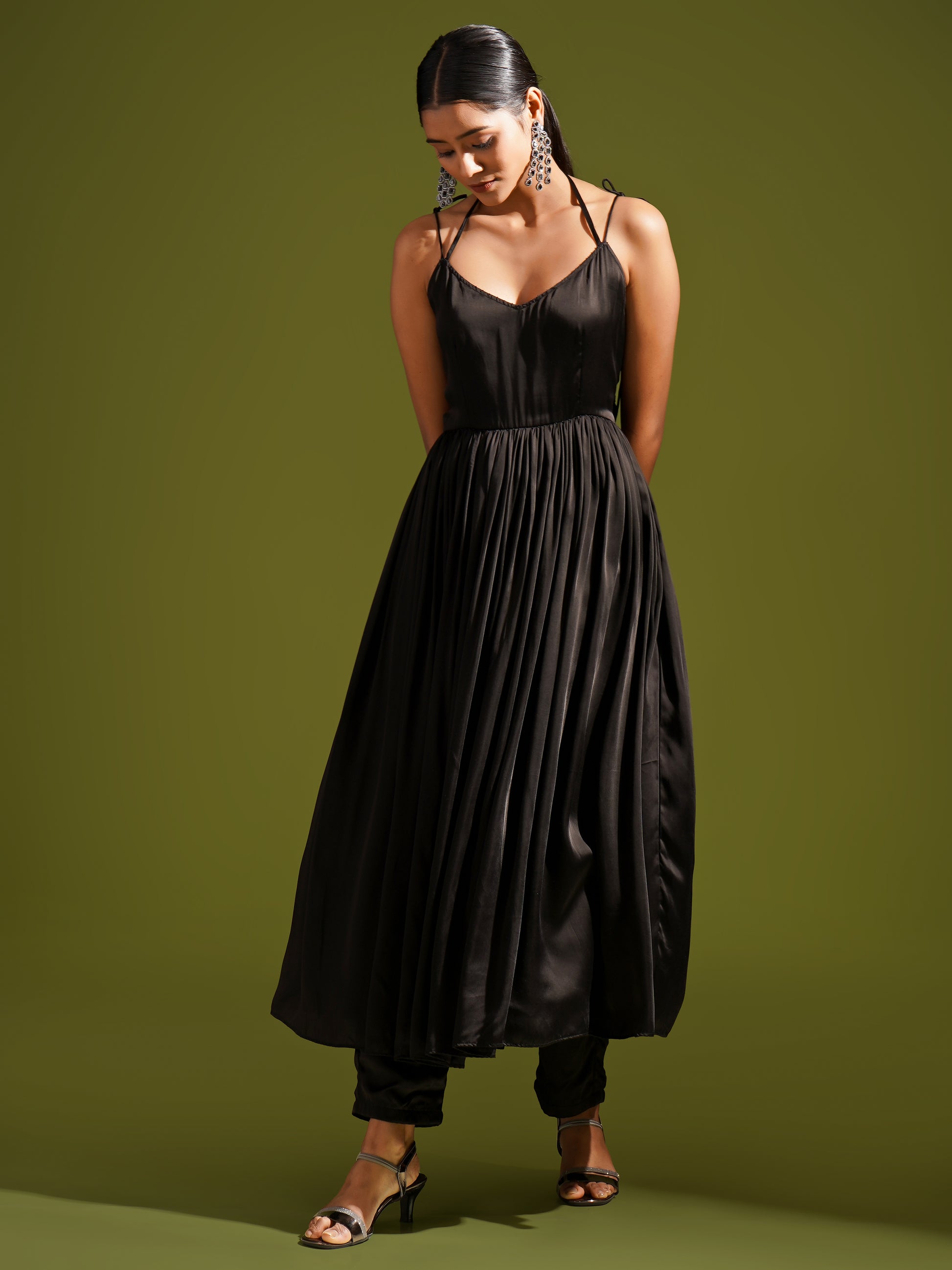 Shop Best Black Halter Neck Strappy Anarkali Suit Set for Women Online Order Now at JOVI India Shop Best Black Halter Neck Strappy Anarkali Suit Set for Women Online Order Now at JOVI India