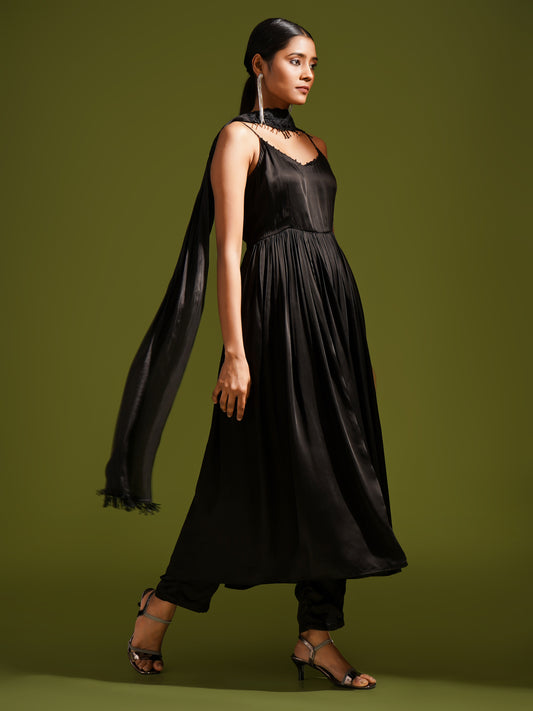 satin dress online india Pleated Loose Fit Satin Top x High Waisted Flared Satin Maxi Skirt from the latest Wedding collection. Shop the look online