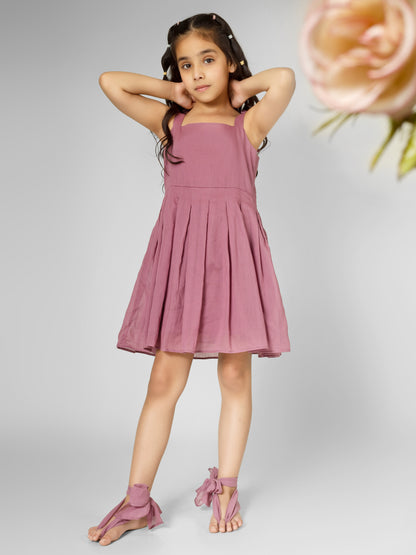 Grape Wine Floral Back-Tie Dress