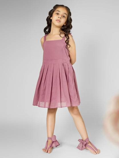 Grape Wine Floral Back-Tie Dress