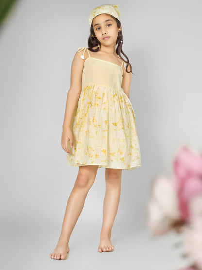 Natural Dyed Banana Yellow Strappy Dress