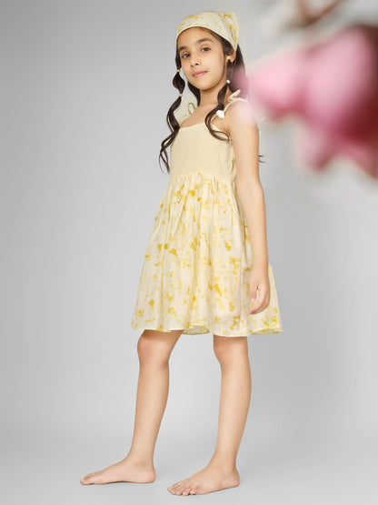 Natural Dyed Banana Yellow Strappy Dress