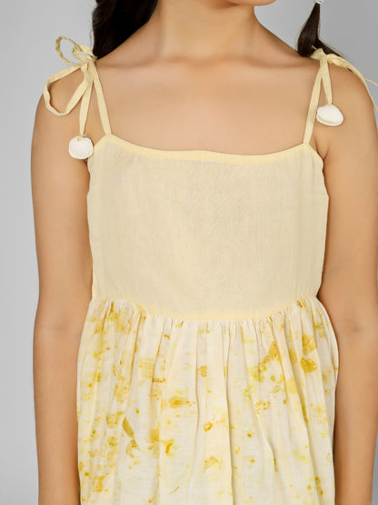 Natural Dyed Banana Yellow Strappy Dress