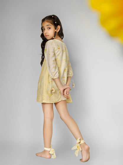 Natural Dyed Printed Princess Cut Dress