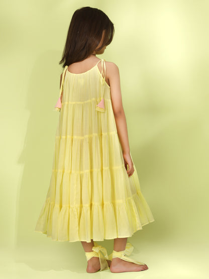 Jiyara Yellow Halter Neck Dress