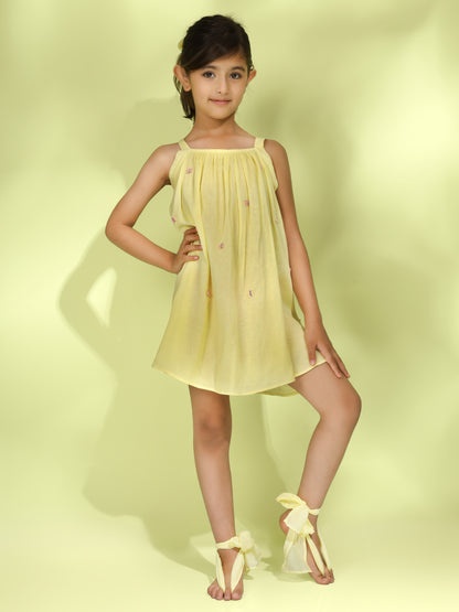 Jiyara Yellow Back-Tie Dress