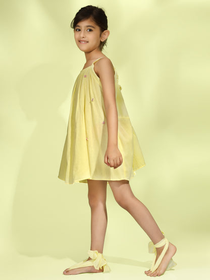 Jiyara Yellow Back-Tie Dress