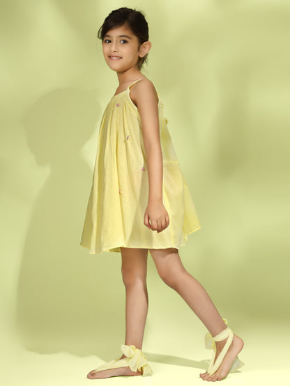 Jiyara Yellow Back-Tie Dress