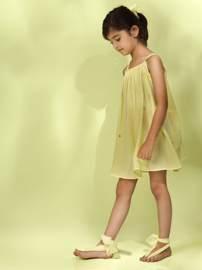 Jiyara Yellow Back-Tie Dress