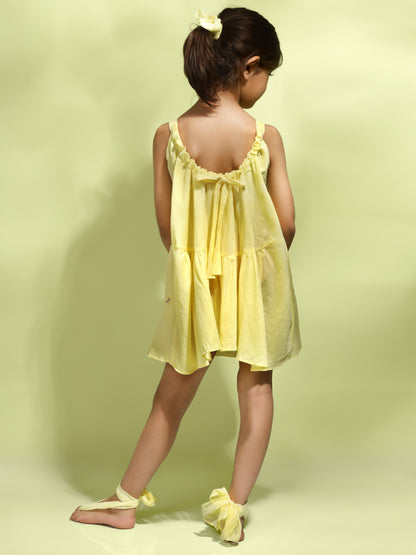 Jiyara Yellow Back-Tie Dress