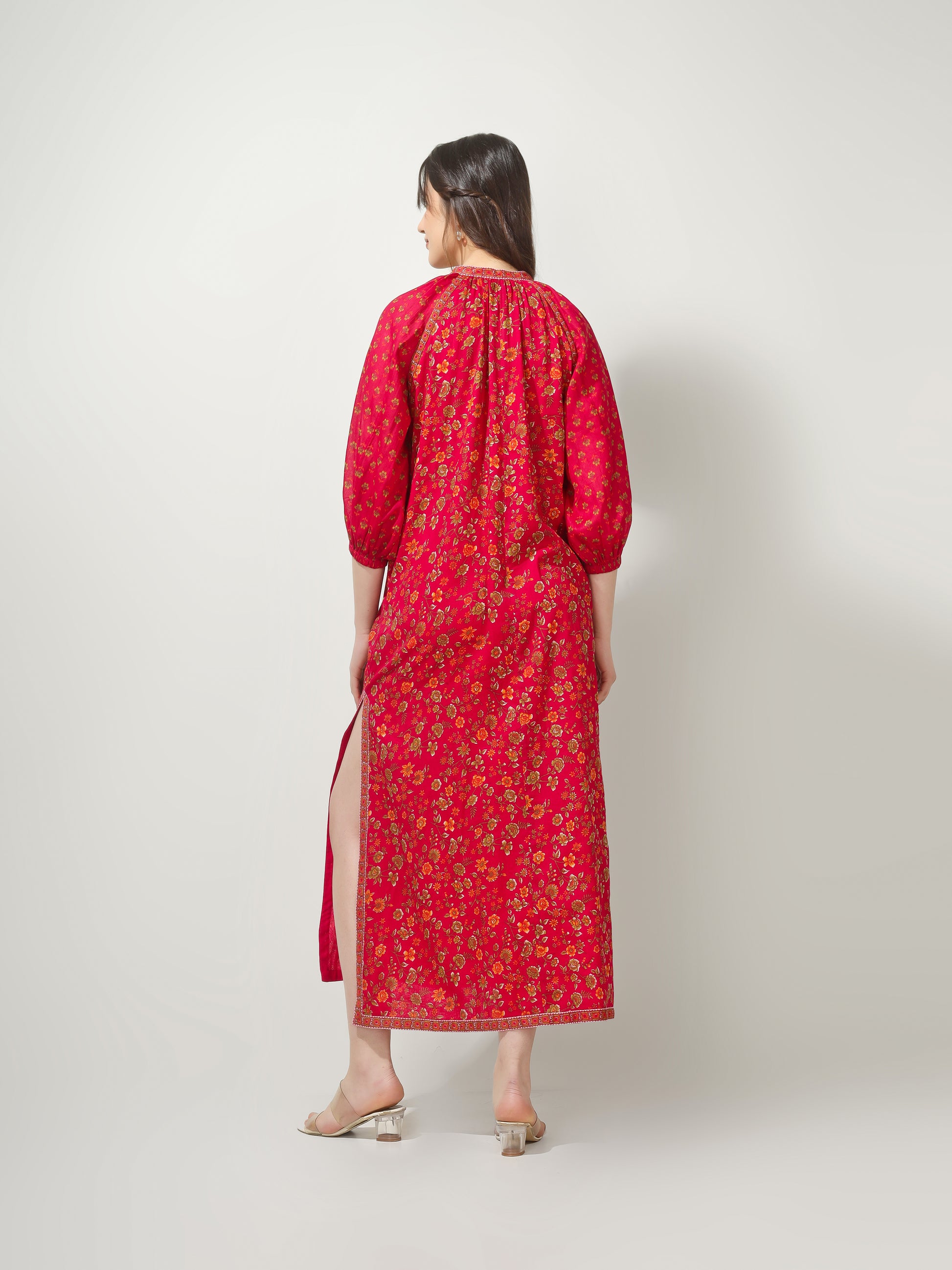 Pink Printed Anti-Fit Dress | JOVI Fashion India