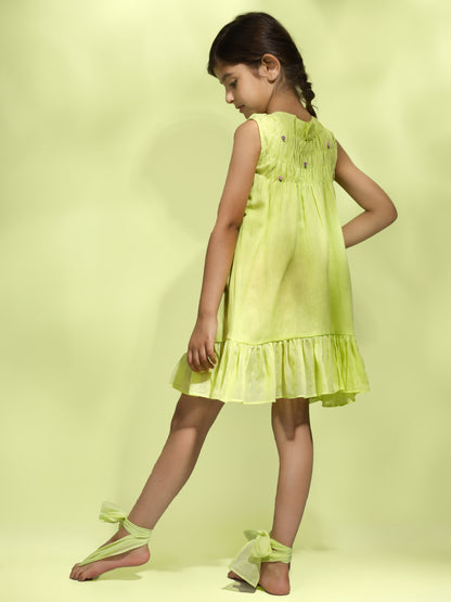 Jiyara Green Halter Dress