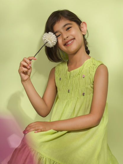 Jiyara Green Halter Dress