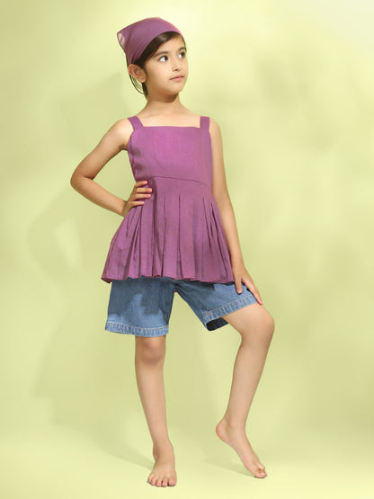 Jiyara - Grape wine Back Strap Flower Top