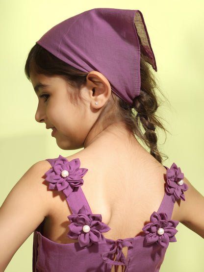 Jiyara - Grape wine Back Strap Flower Top