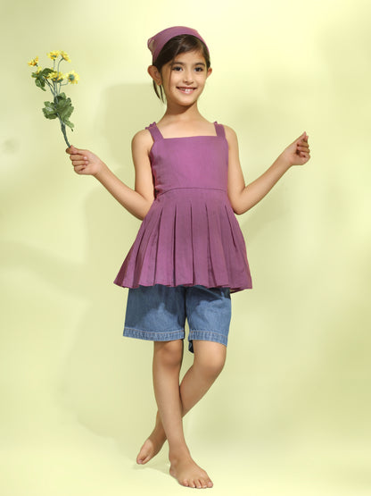 Jiyara - Grape wine Back Strap Flower Top