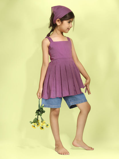 Jiyara - Grape wine Back Strap Flower Top