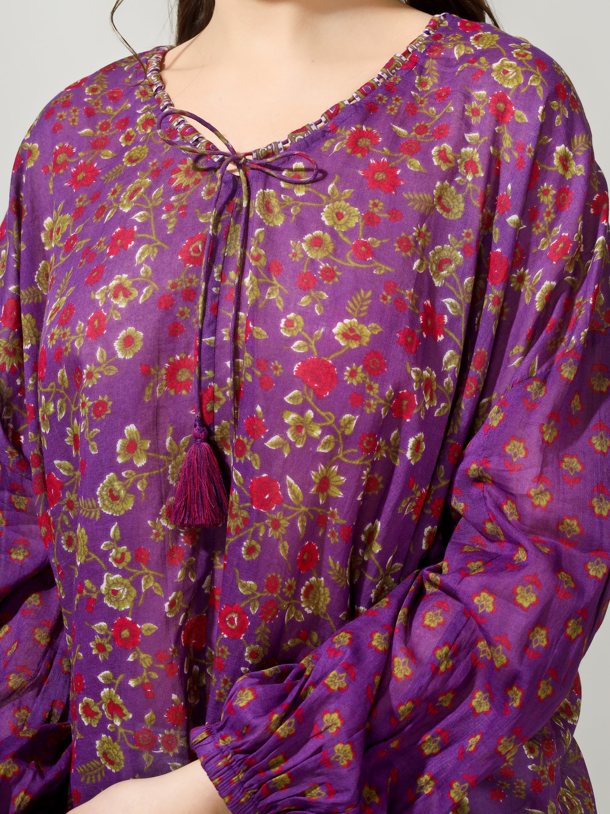 Purple Printed Anti-fit Top | JOVI Fashion India