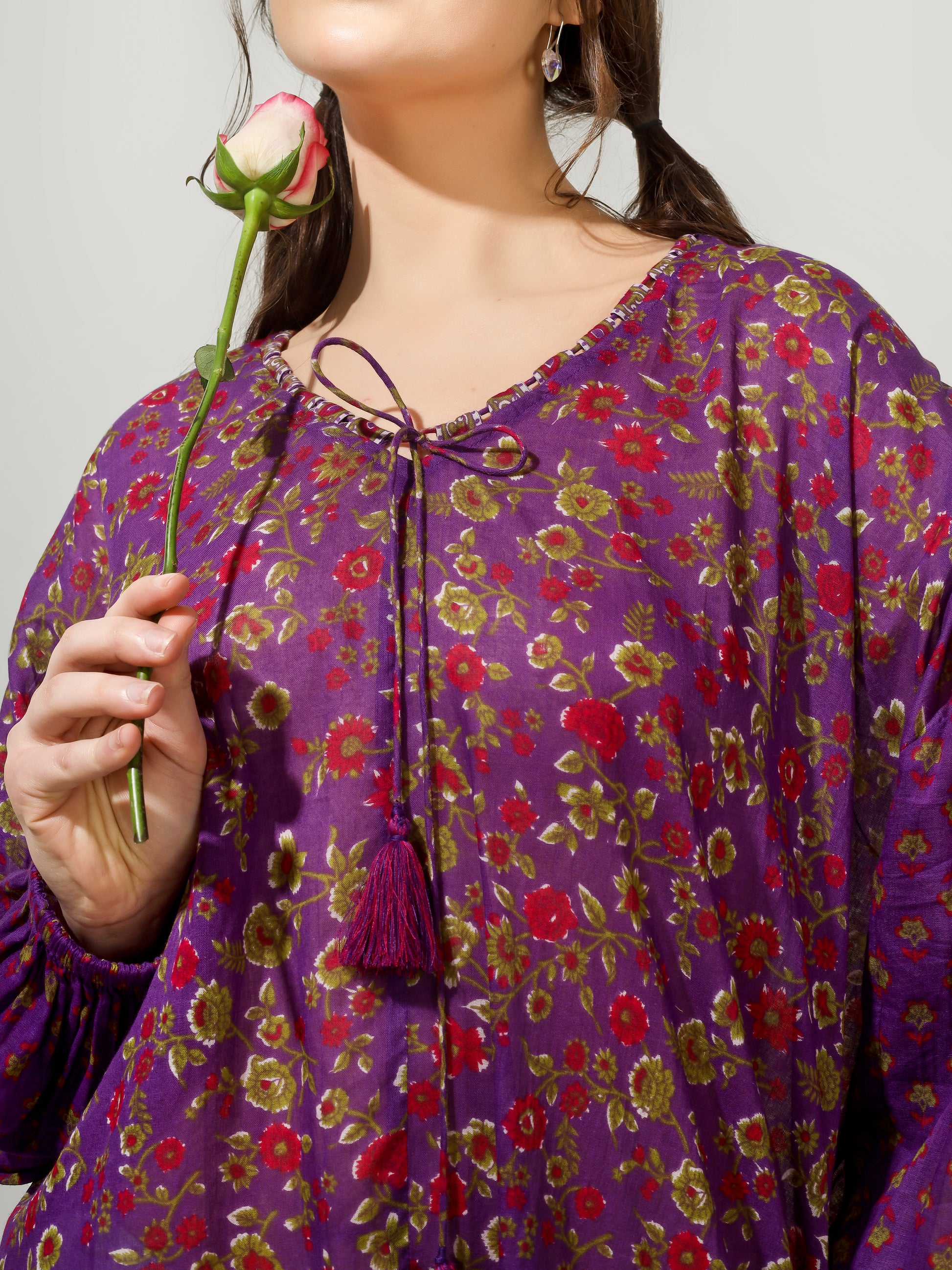 Purple Printed Anti-fit Top | JOVI Fashion India