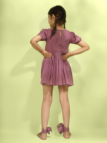 Jiyara - Grape Wine Back Keyhole Dress