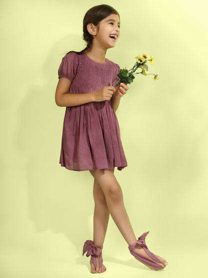Jiyara - Grape Wine Back Keyhole Dress
