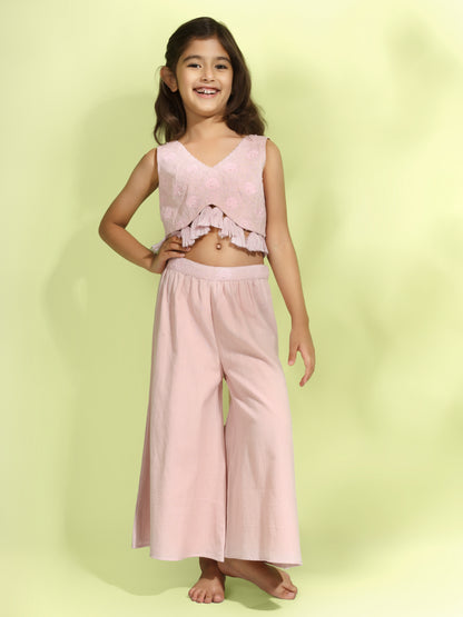 Jiyara Pink Embroidered Co-ord Set