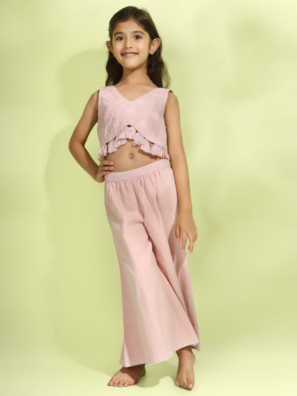 Jiyara Pink Embroidered Co-ord Set