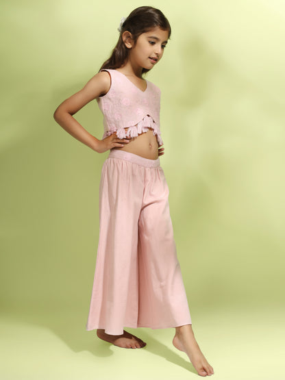 Jiyara Pink Embroidered Co-ord Set