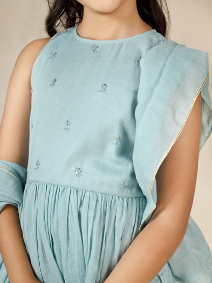 Jiyara Powder Blue Anarkali Suit Set