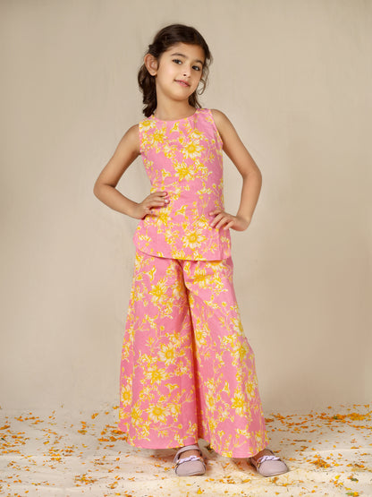 Pink Printed Backless Co-ord Set