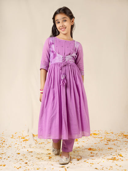 Jiyara Purple Jacket Anarkali Suit Set