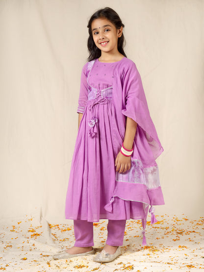 Jiyara Purple Jacket Anarkali Suit Set